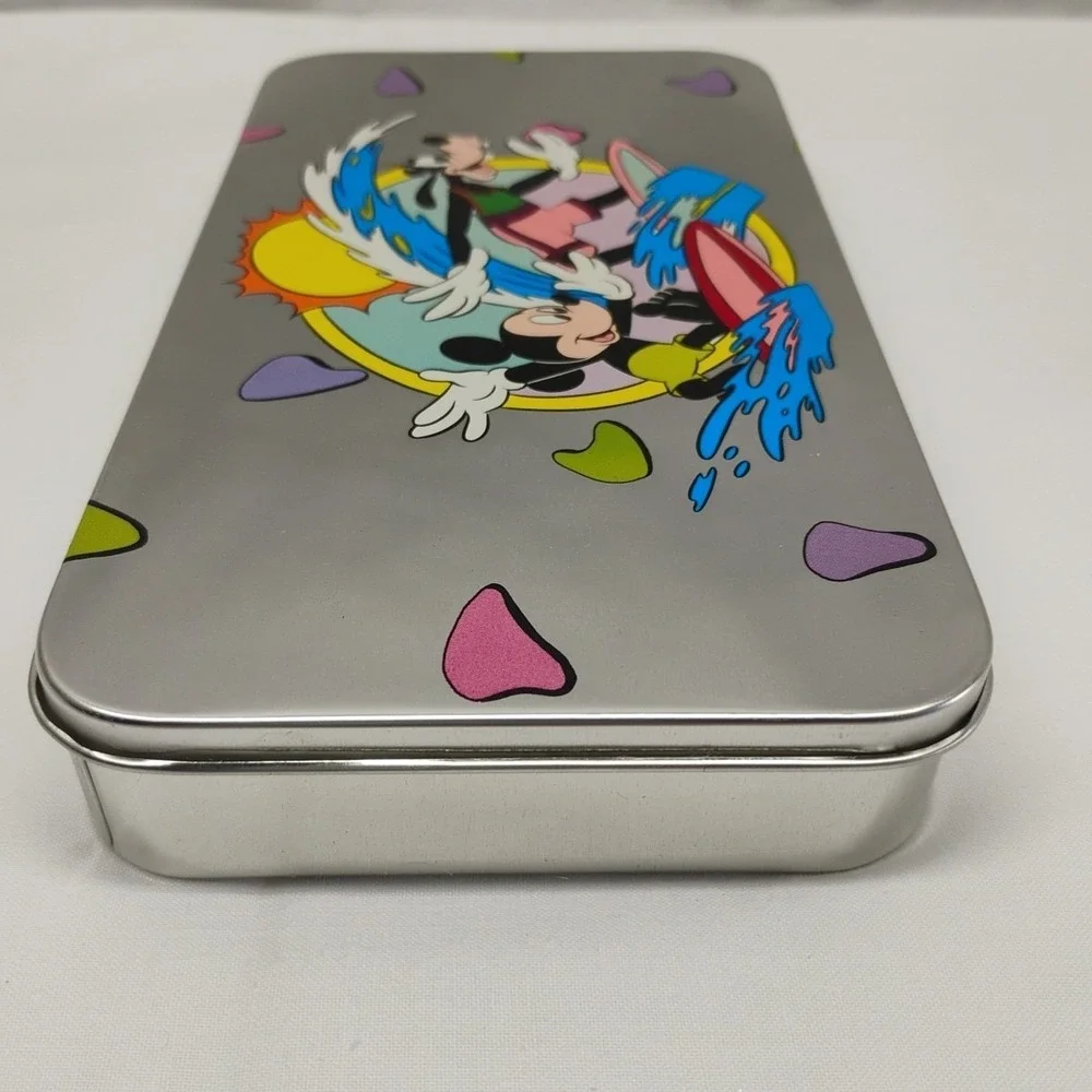 Vintage Disney Mickey Mouse Goofy Surfing Pencil Box‎ Tin Case GUC